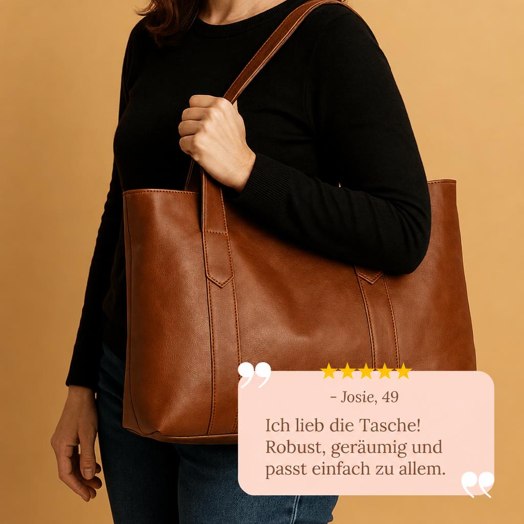 Livias minimalistische Tragetasche aus Leder