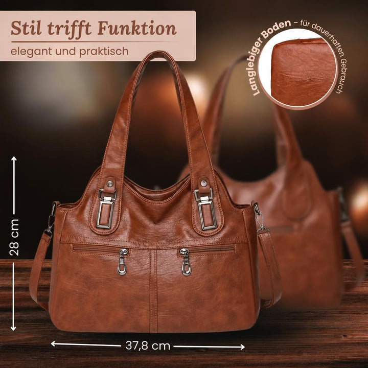 Flavia Schultertasche mit Doppelreißverschluss