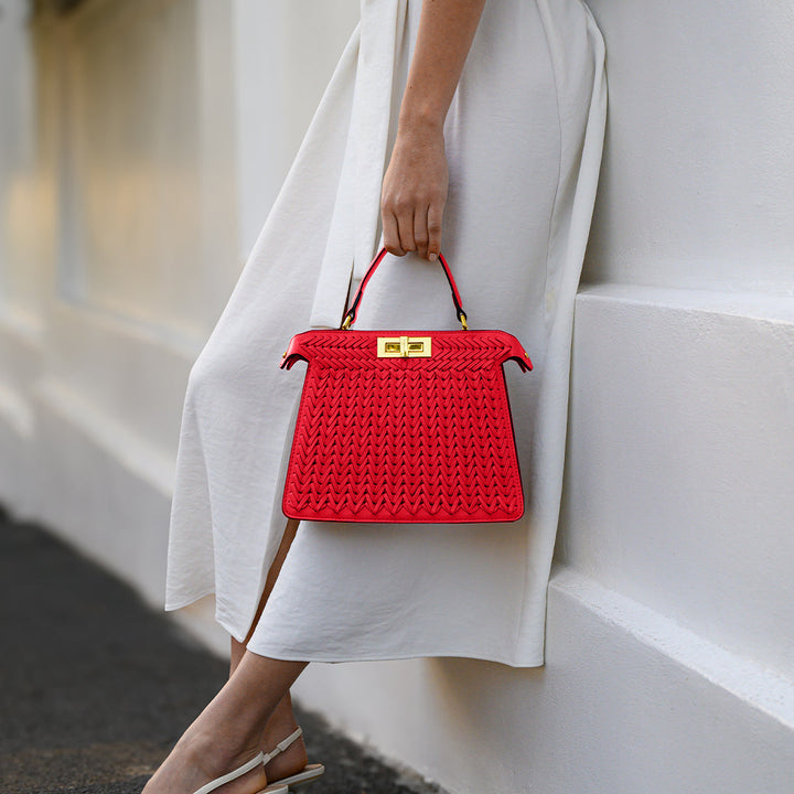 Celeste Woven Bag - Red