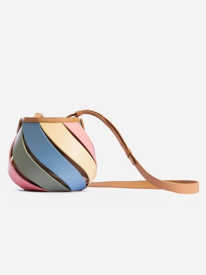 Opal Swirl Panel Bucket Bag - Sky Blue