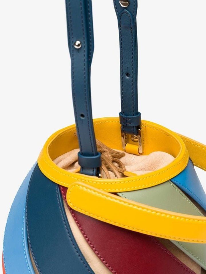 Opal Swirl Panel Bucket Bag - Sky Blue