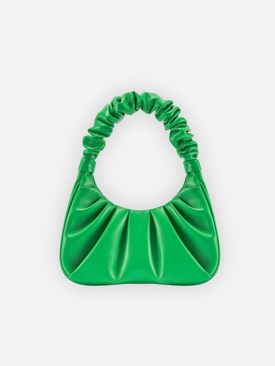 Nova Ruched Handle Mini Hobo Bag - Black