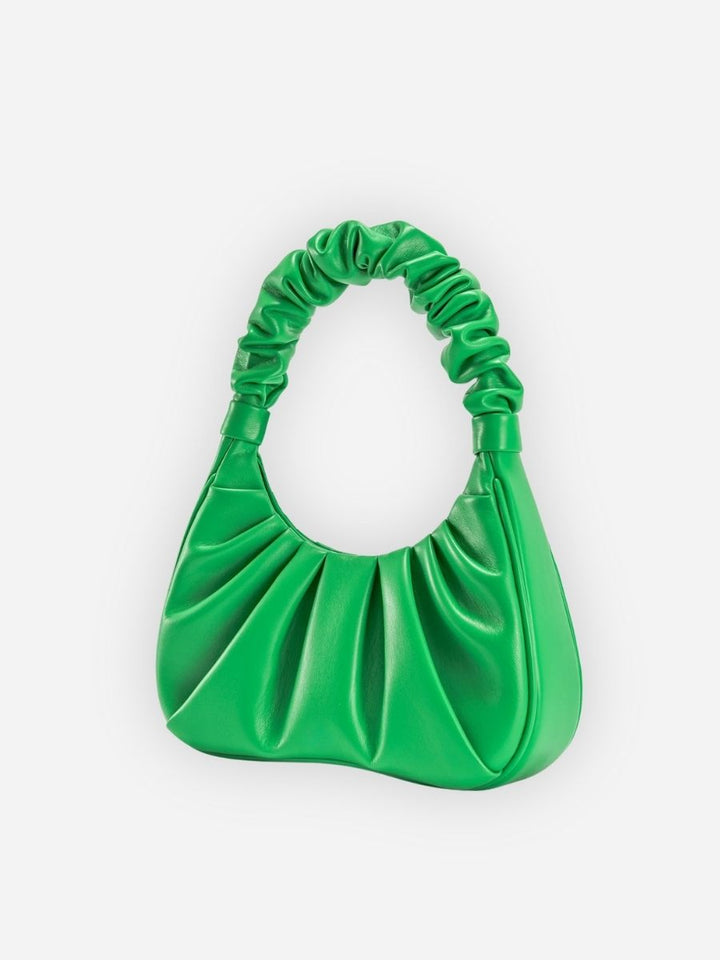 Nova Ruched Handle Mini Hobo Bag - Black