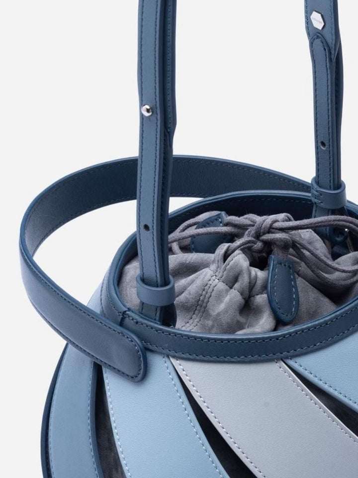 Opal Swirl Panel Bucket Bag - Sky Blue