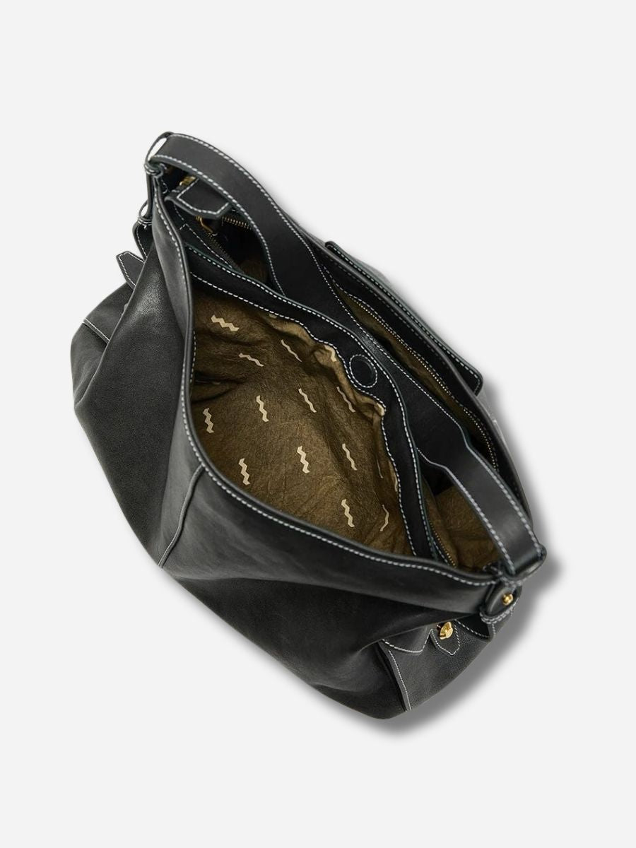 Sloane Pocket Hobo Shoulder Bag - Black