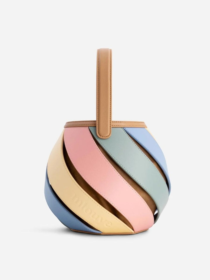 Opal Swirl Panel Bucket Bag - Sky Blue