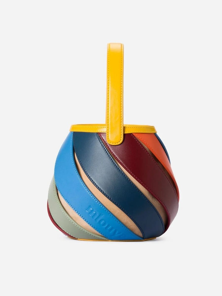 Opal Swirl Panel Bucket Bag - Sky Blue