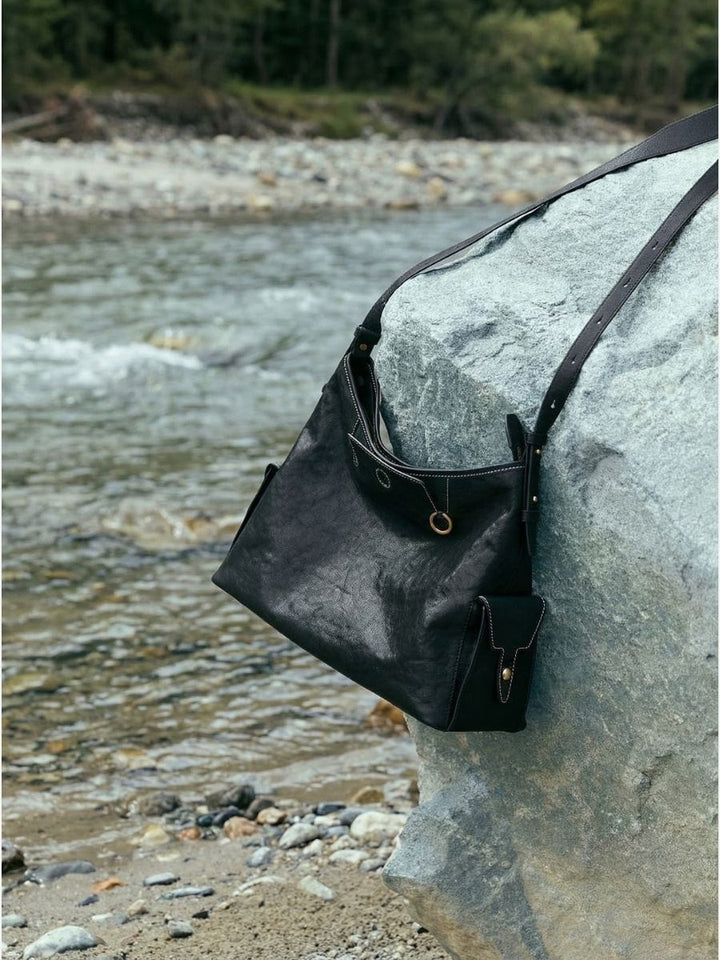 Sloane Pocket Hobo Shoulder Bag - Black