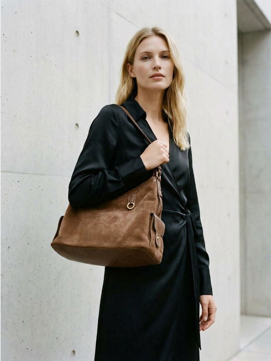 Sloane Pocket Hobo Shoulder Bag - Black