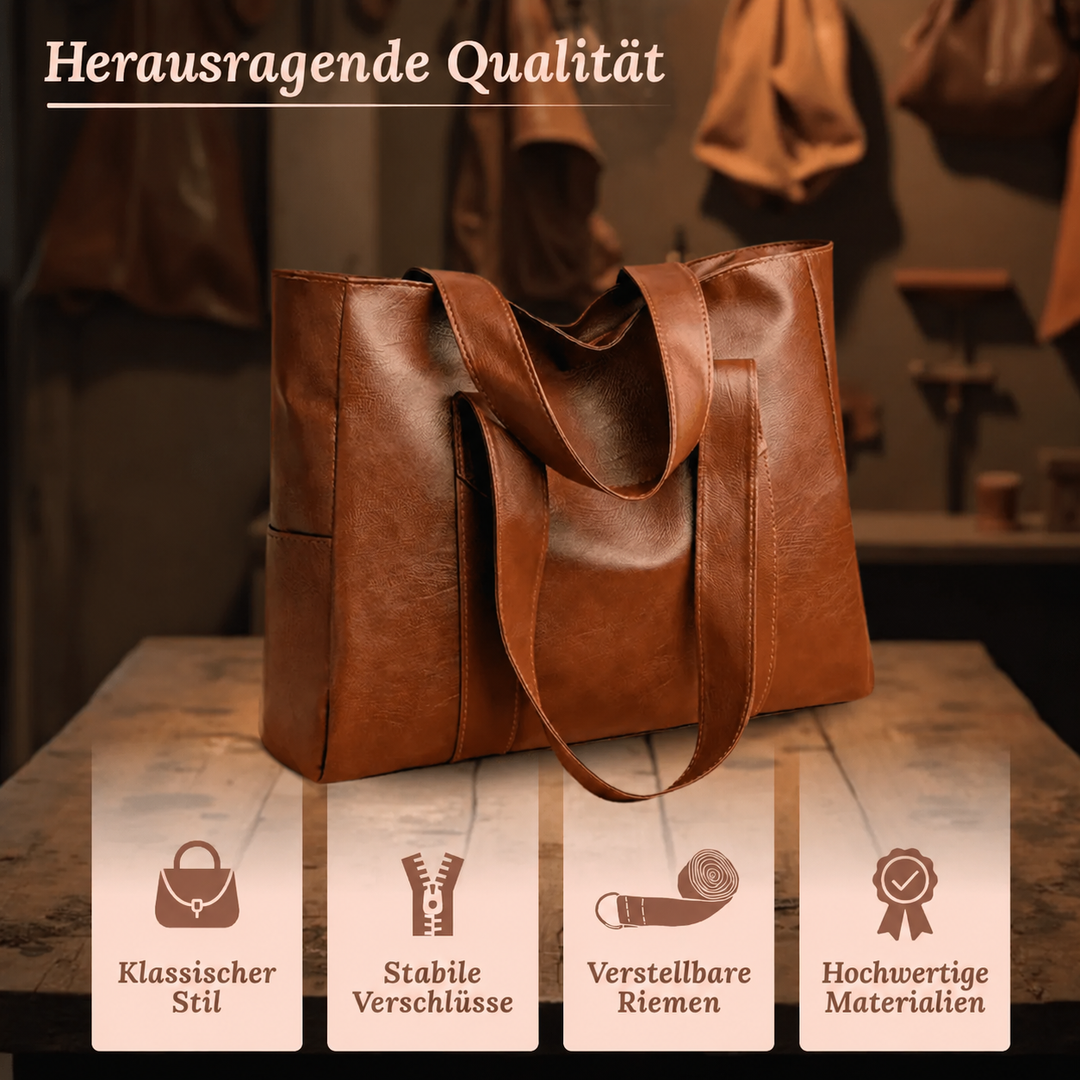 Livias minimalistische Tragetasche aus Leder
