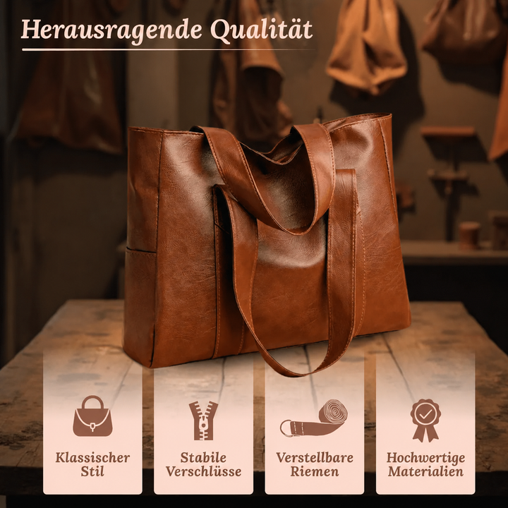 Livias minimalistische Tragetasche aus Leder