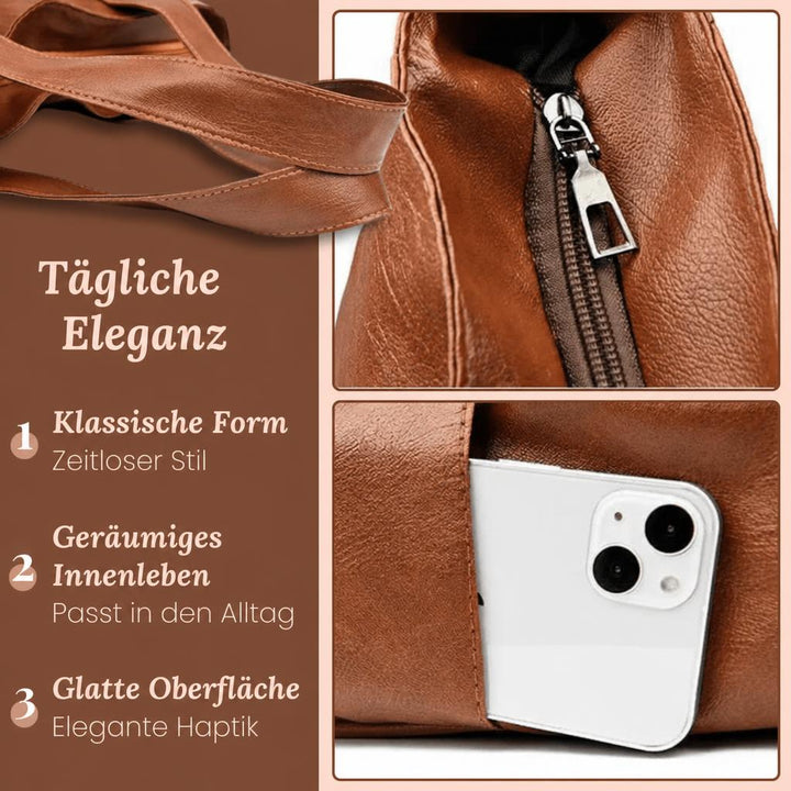 Livias minimalistische Tragetasche aus Leder