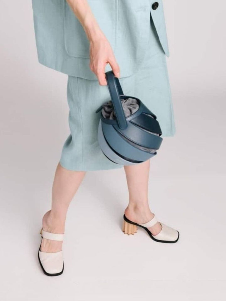 Opal Swirl Panel Bucket Bag - Sky Blue