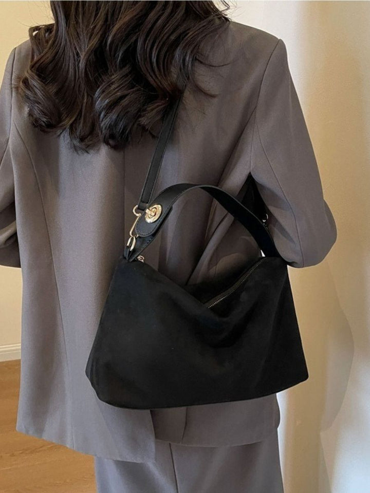 Velora Suede Shoulder Bag - Caramel