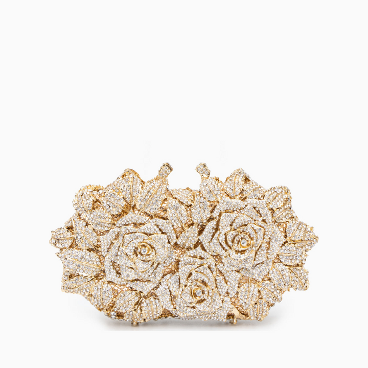 Rose Clutch Bag - Silver