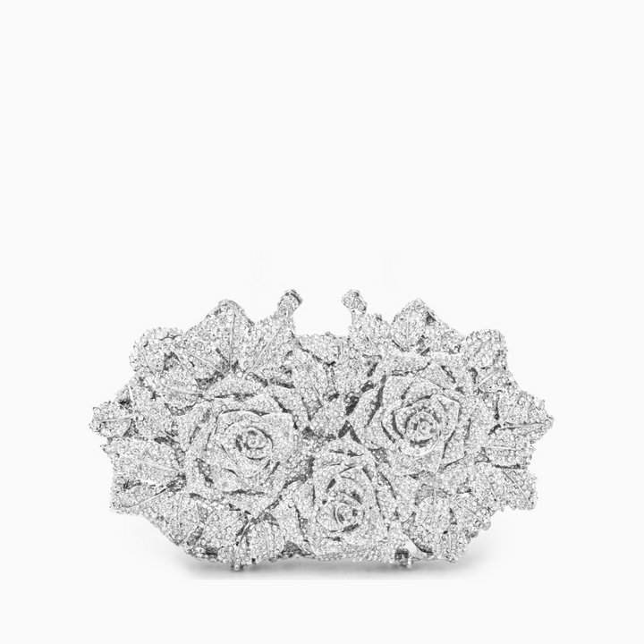 Rose Clutch Bag - Silver