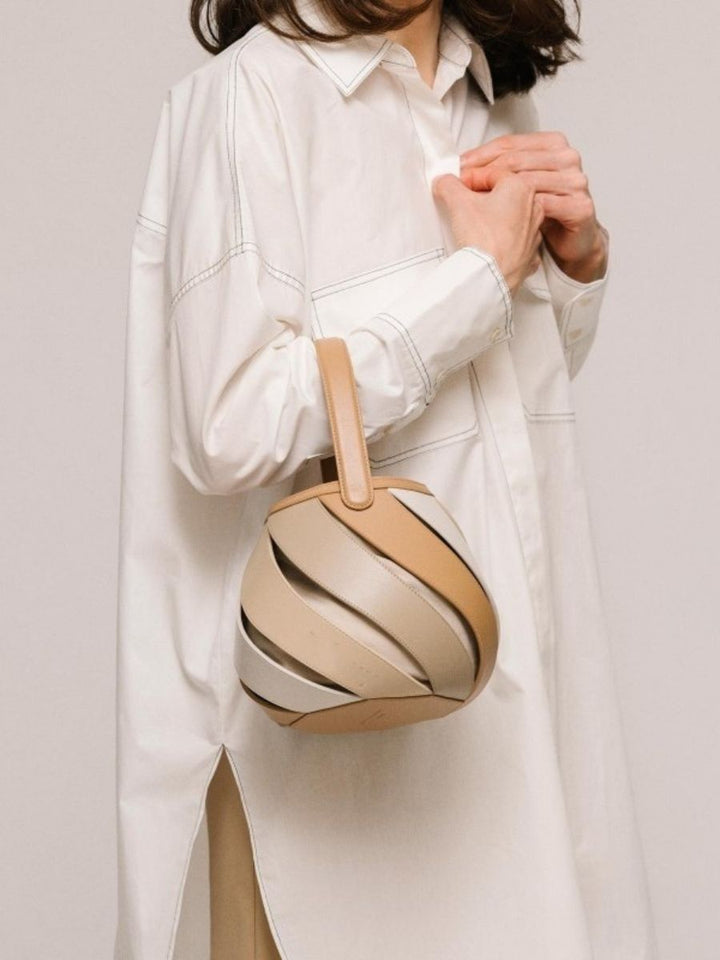 Opal Swirl Panel Bucket Bag - Sky Blue