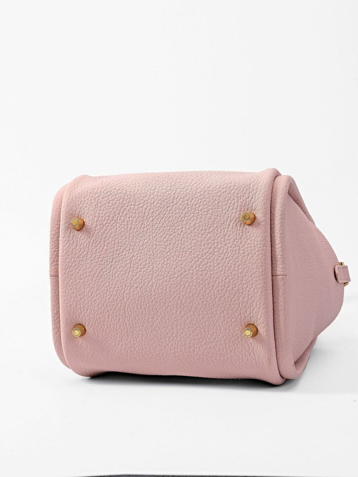 Muse Pebbled Mini Tote Bag - Milk Apricot
