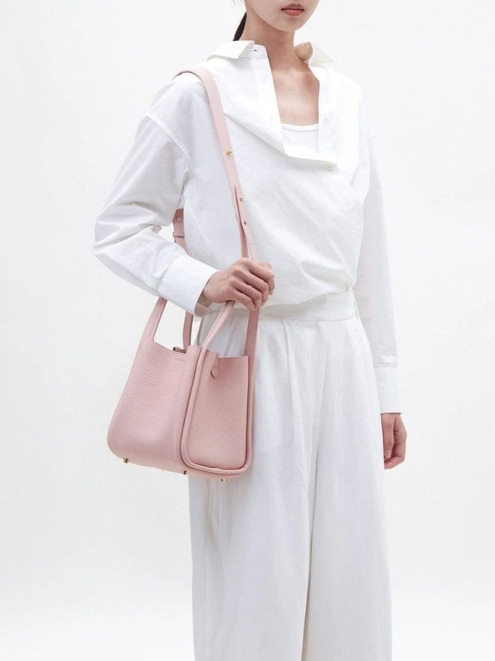 Muse Pebbled Mini Tote Bag - Milk Apricot