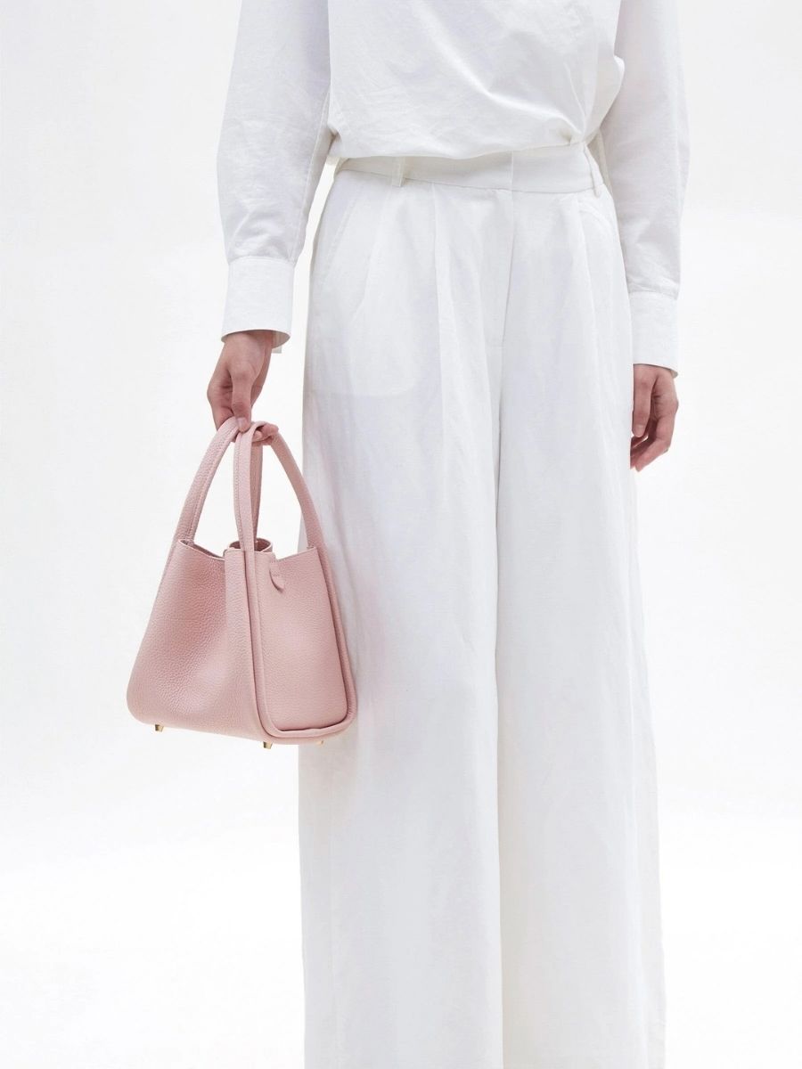 Muse Pebbled Mini Tote Bag - Milk Apricot