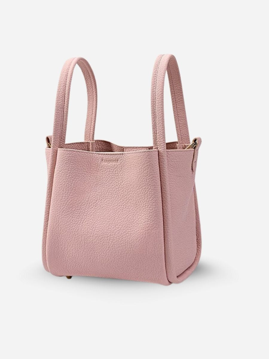 Muse Pebbled Mini Tote Bag - Milk Apricot