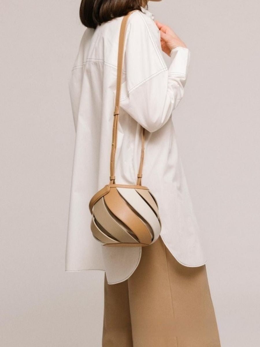 Opal Swirl Panel Bucket Bag - Sky Blue