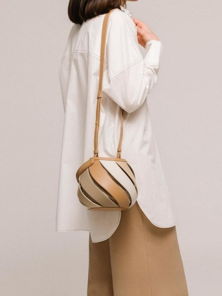 Opal Swirl Panel Bucket Bag - Sky Blue