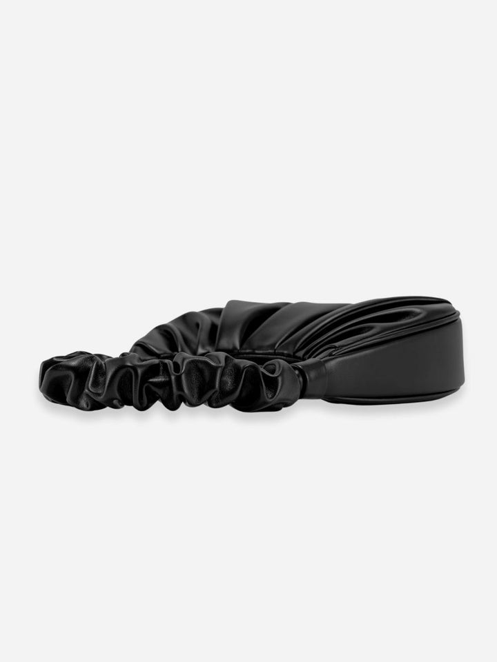 Nova Ruched Handle Mini Hobo Bag - Black