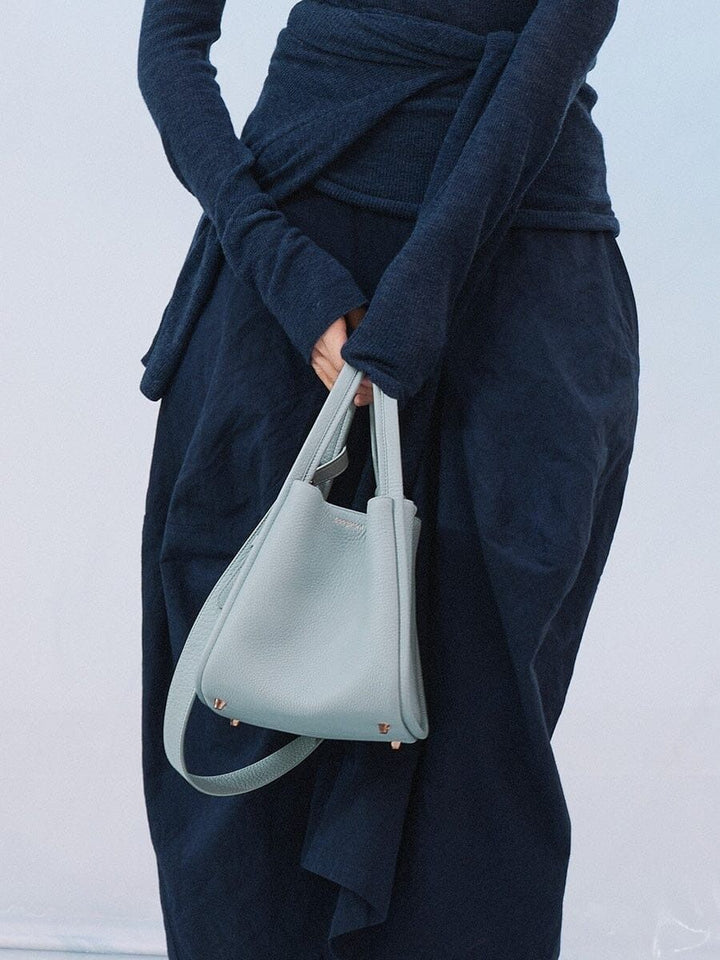 Muse Pebbled Mini Tote Bag - Milk Apricot