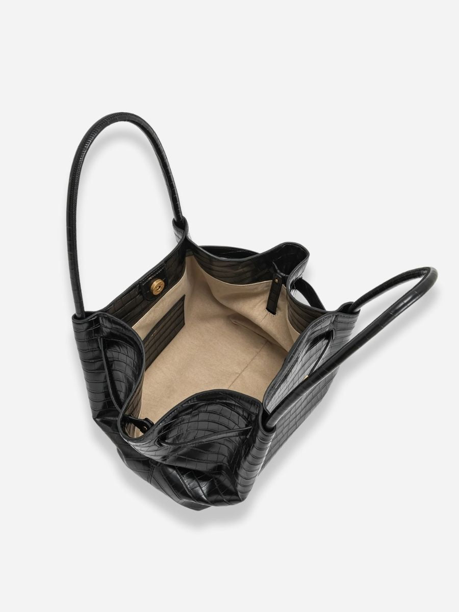 Terra Medium Tote - CrocBlack
