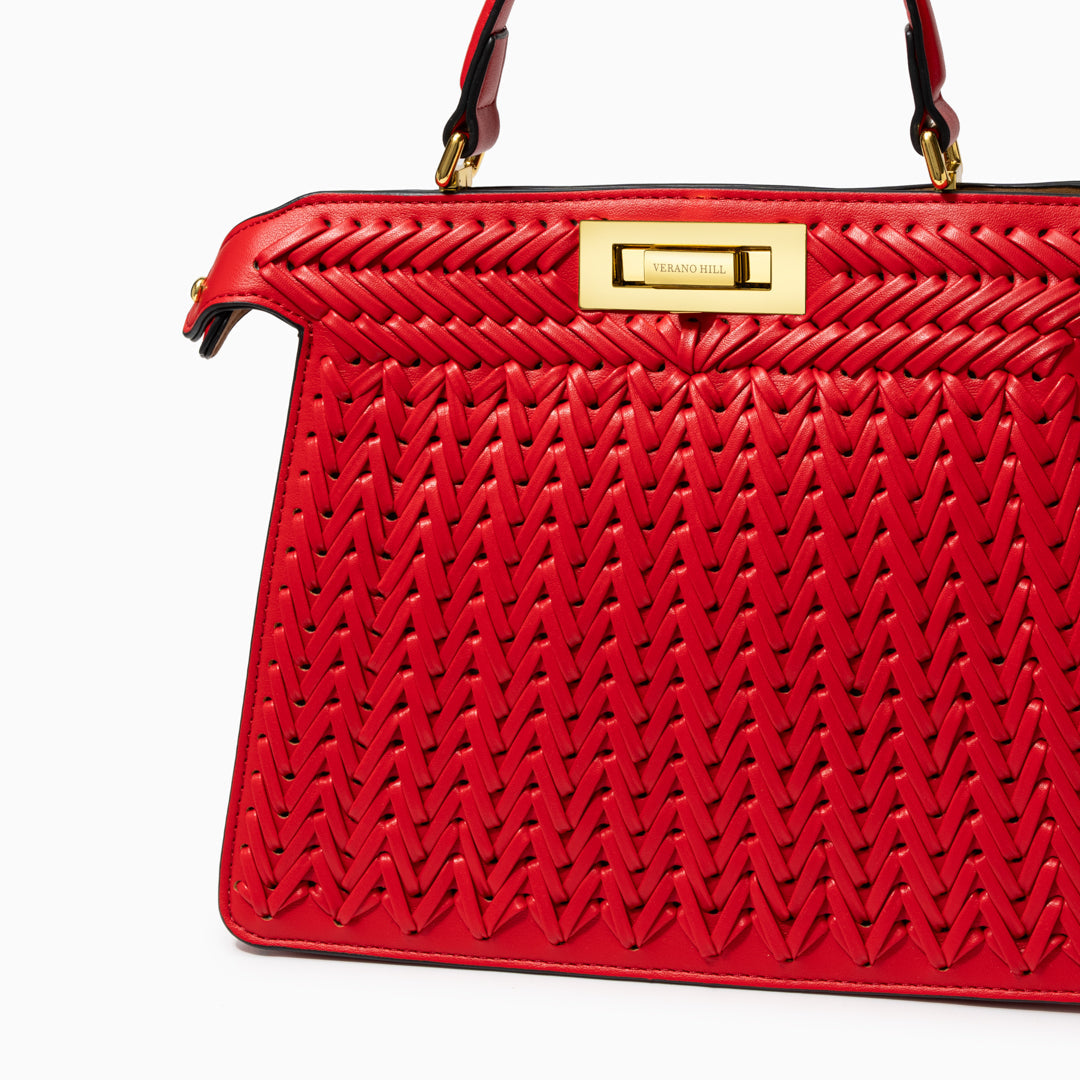 Celeste Woven Bag - Red