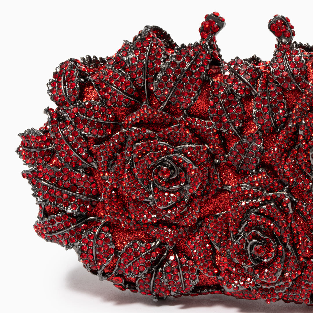 Rose Clutch Bag - Silver