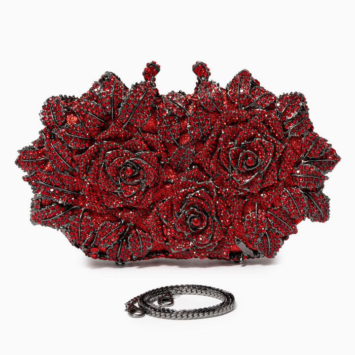 Rose Clutch Bag - Silver