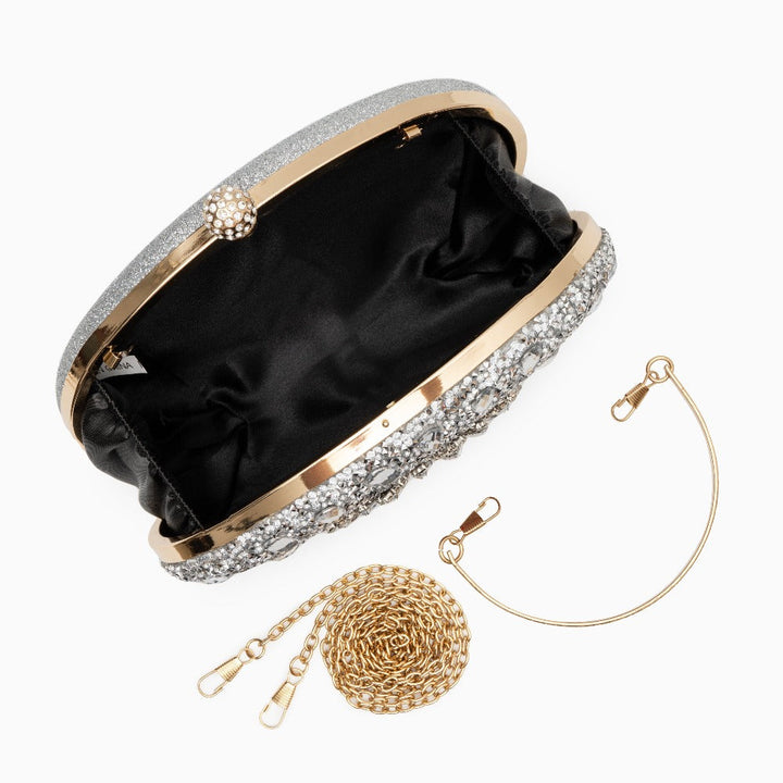 Odette Clutch Bag - Silver