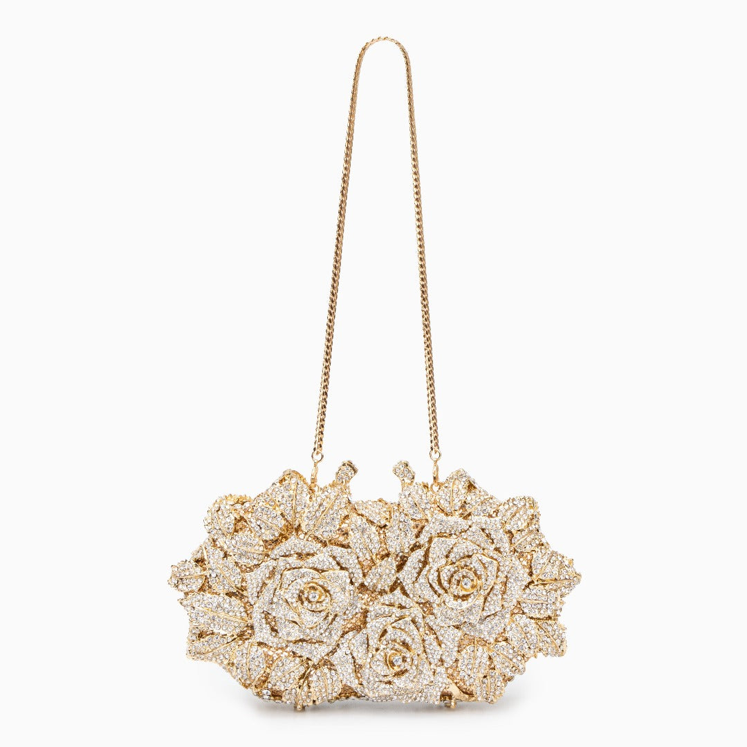 Rose Clutch Bag - Silver