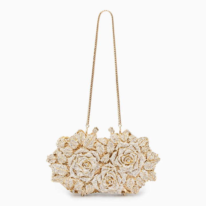 Rose Clutch Bag - Silver