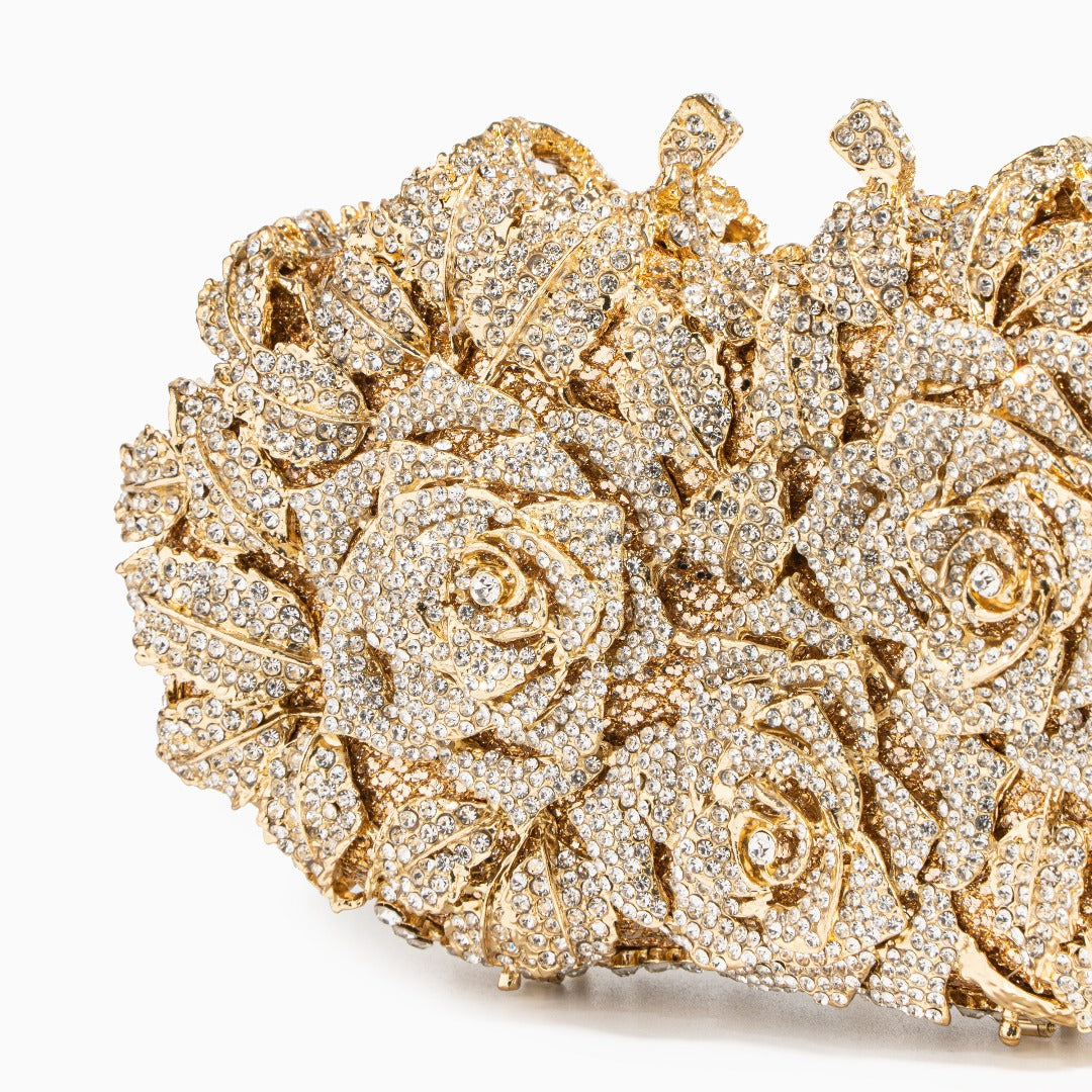 Rose Clutch Bag - Silver