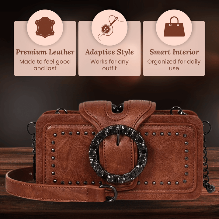 Margheritas Studded Buckle Clutch