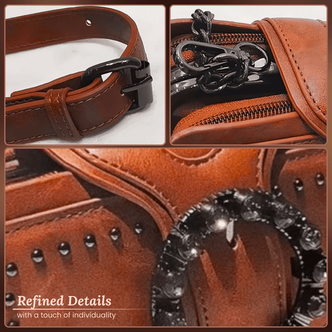 Margheritas Studded Buckle Clutch