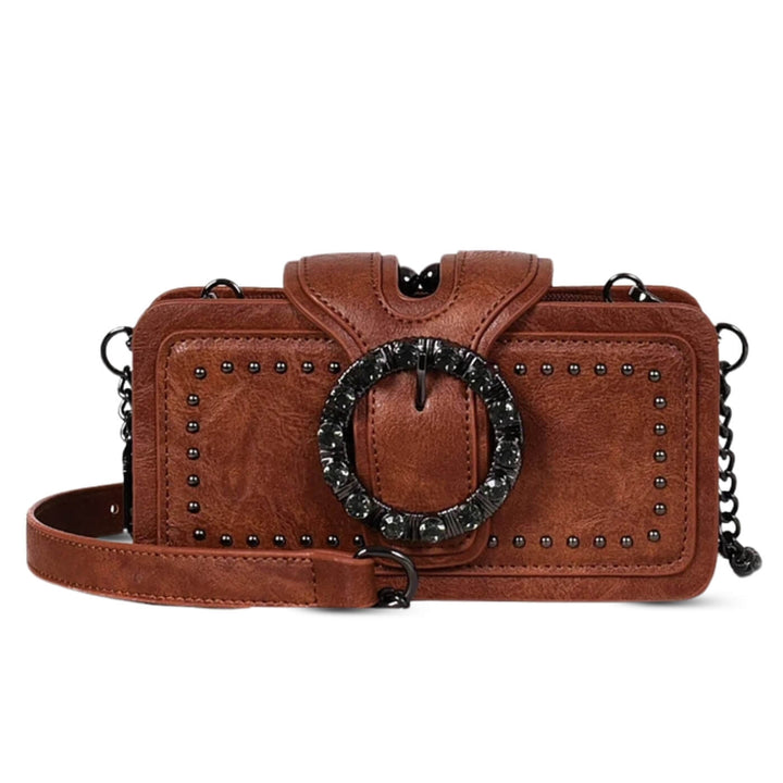 Margheritas Studded Buckle Clutch