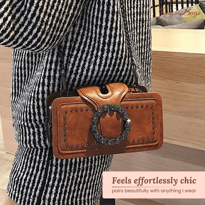 Margheritas Studded Buckle Clutch