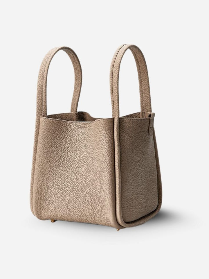 Muse Pebbled Mini Tote Bag - Milk Apricot