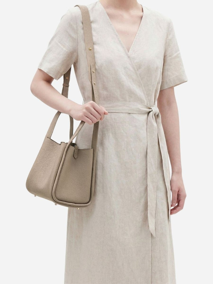 Muse Pebbled Mini Tote Bag - Milk Apricot