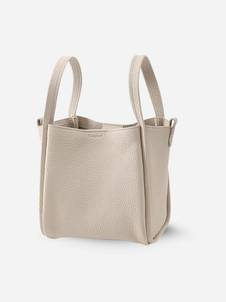 Muse Pebbled Mini Tote Bag - Milk Apricot