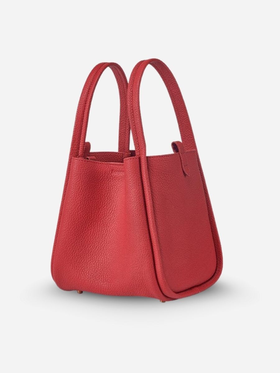 Muse Pebbled Mini Tote Bag - Milk Apricot