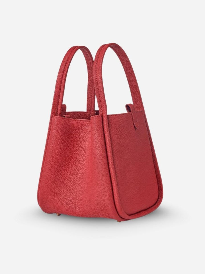Muse Pebbled Mini Tote Bag - Milk Apricot