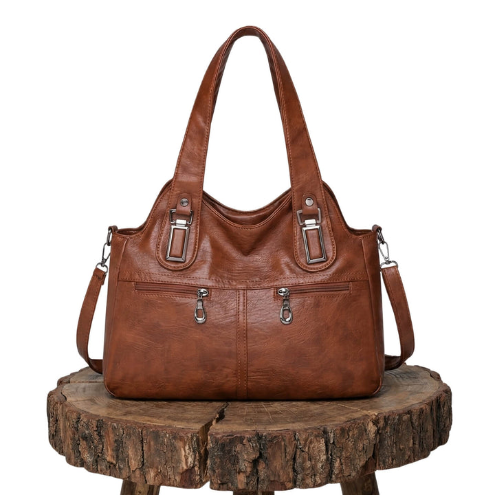 Flavia Schultertasche mit Doppelreißverschluss