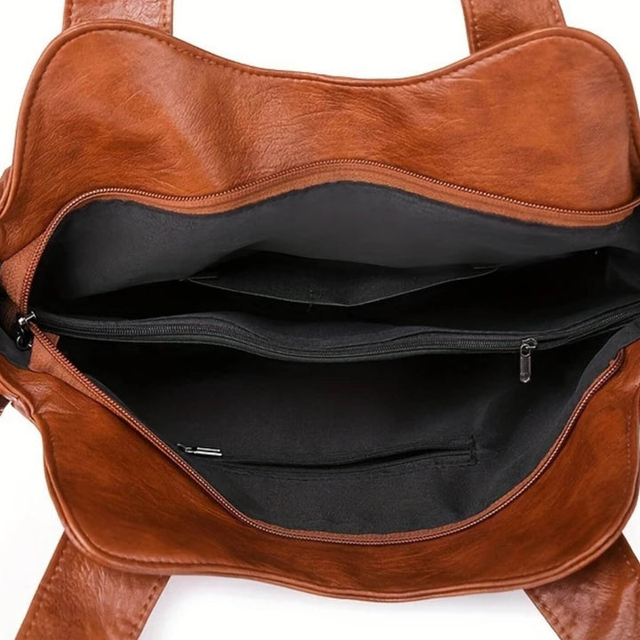 Flavia Schultertasche mit Doppelreißverschluss