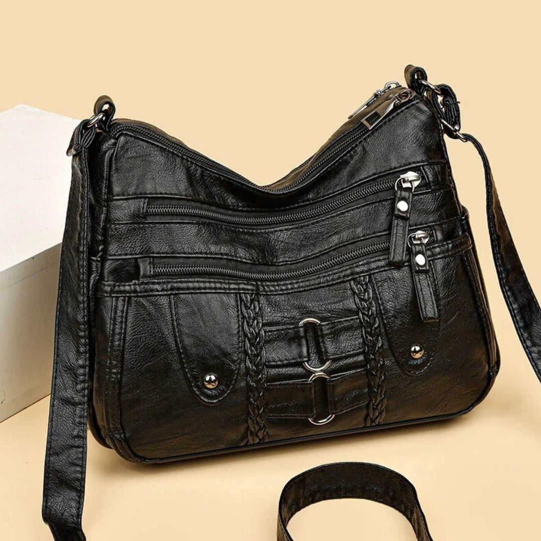 Monica Geflochtene Multi-Zip Umhängetasche
