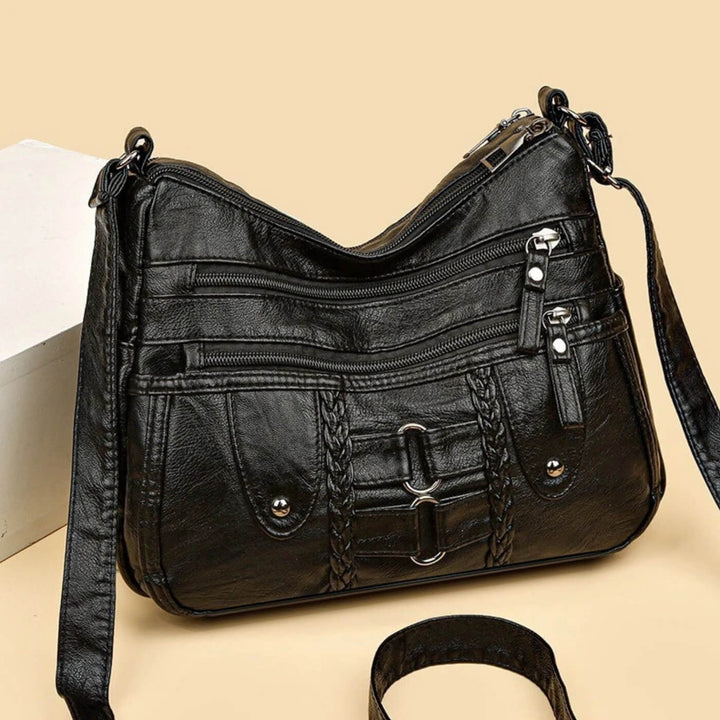 Monica Geflochtene Multi-Zip Umhängetasche